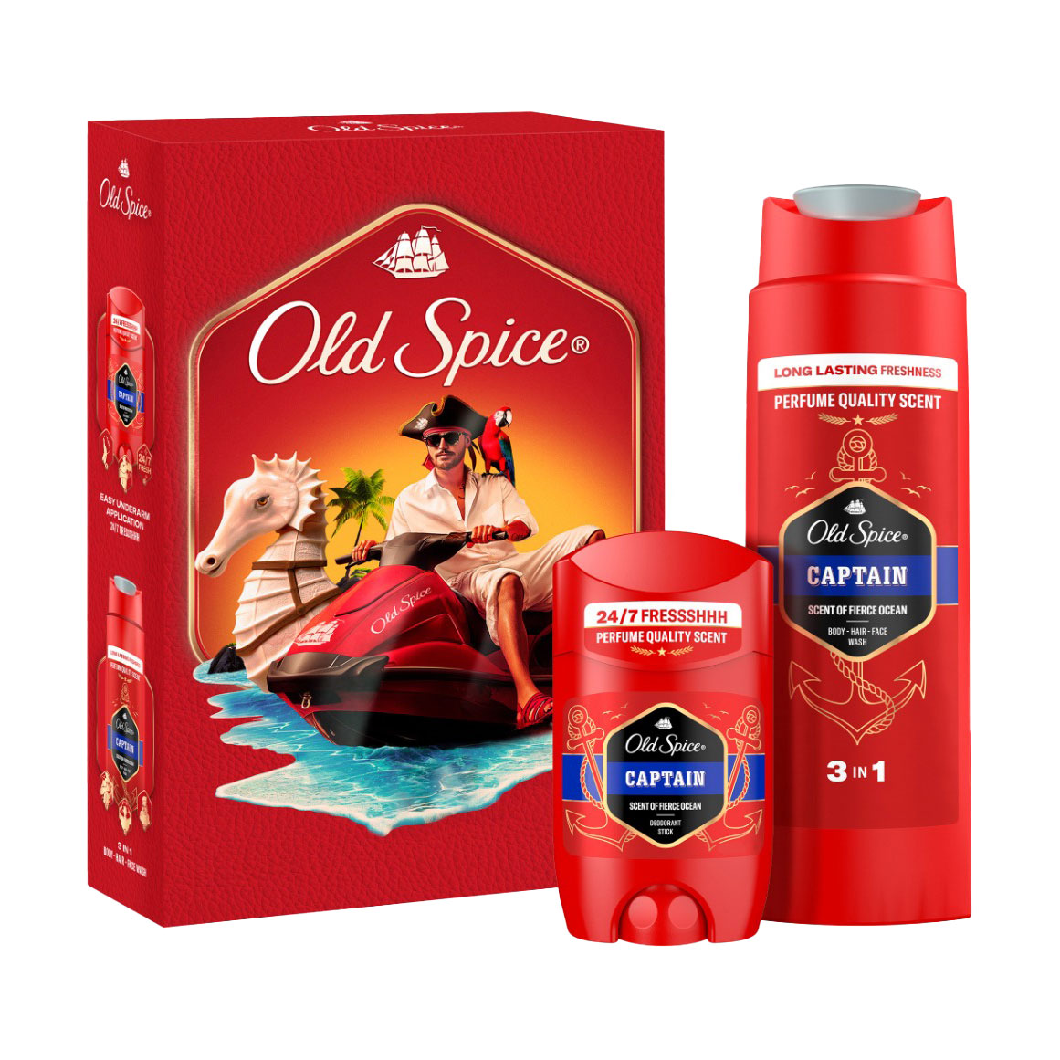 Подарунковий набір чоловічий OLD SPICE Captain (гель для душу, 250 мл + дезодорант-стік, 50 мл)